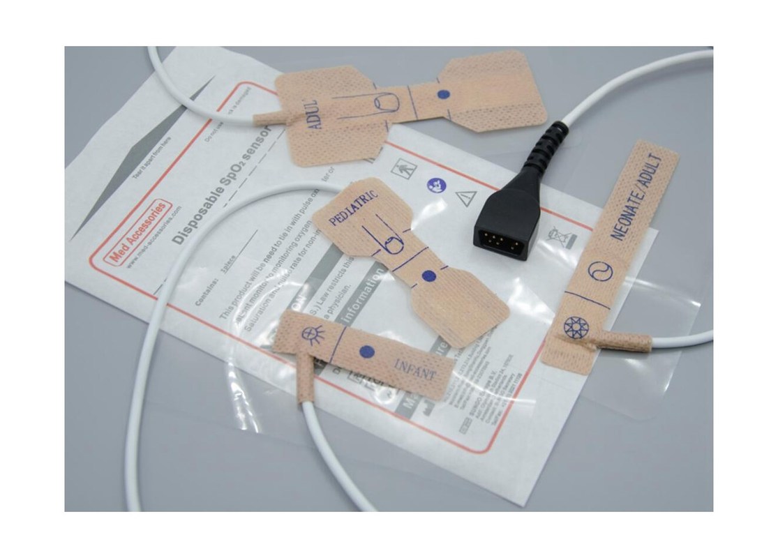 মেড আনুষাঙ্গিক কারখানা আঠালো এককালীন পালস অক্সিমিটার ফিঙ্গার প্রোব দৈর্ঘ্য 90 সেমি সাদা রঙ