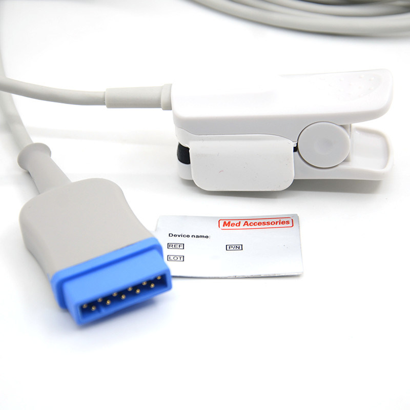 পুনরায় ব্যবহারযোগ্য ড্যাশ 2000/3000 সামঞ্জস্যপূর্ণ জিই 11 পিন সৌর 8000/8000M প্রাপ্তবয়স্ক ফিঙ্গার ক্লিপ মনিটর সেন্সর স্পো 2 ক্যাবল