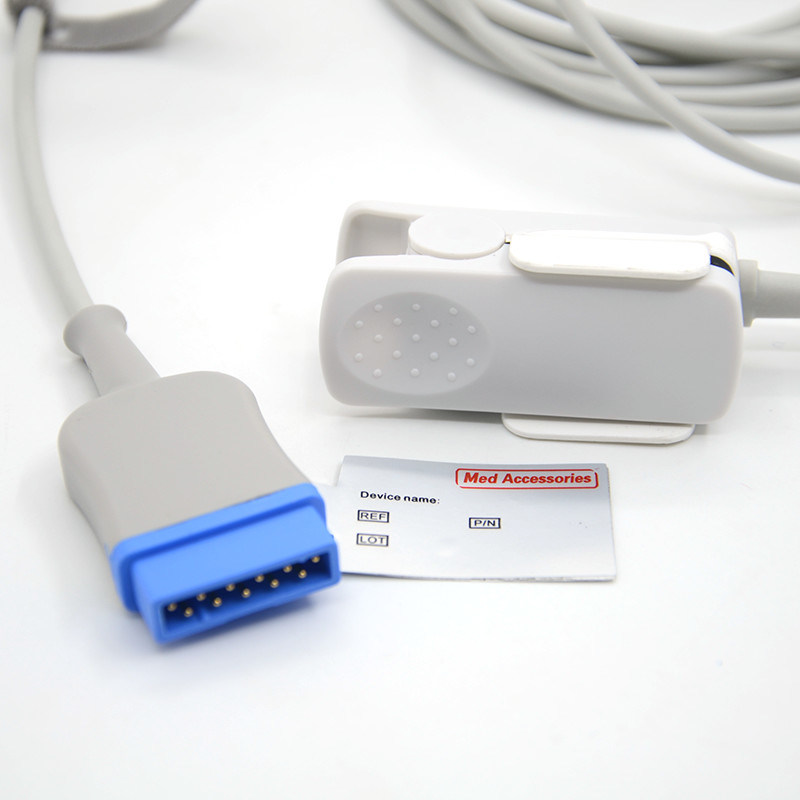 পুনরায় ব্যবহারযোগ্য ড্যাশ 2000/3000 সামঞ্জস্যপূর্ণ জিই 11 পিন সৌর 8000/8000M প্রাপ্তবয়স্ক ফিঙ্গার ক্লিপ মনিটর সেন্সর স্পো 2 ক্যাবল