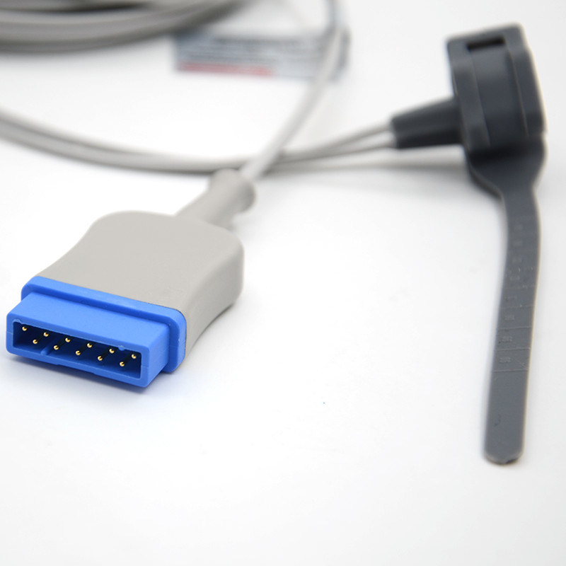 অক্সিজেন হাসপাতালের আনুষাঙ্গিক পুনরায় ব্যবহারযোগ্য সামঞ্জস্যপূর্ণ জিই সোলার 8000 এম ড্যাশ 2000 নবজাতক আবরণ 11 পিন মনিটর স্পো 2 সেন্সর