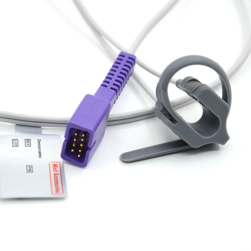 নবজাতক রোগীর ব্যবহারের জন্য সামঞ্জস্যপূর্ণ Nellcor পুনরায় ব্যবহারযোগ্য Oximeter 9 পিন সামঞ্জস্যপূর্ণ Nellcor Spo2 সেন্সর