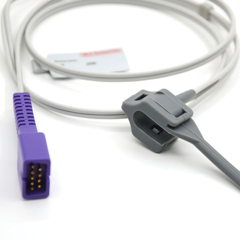 নবজাতক রোগীর ব্যবহারের জন্য সামঞ্জস্যপূর্ণ Nellcor পুনরায় ব্যবহারযোগ্য Oximeter 9 পিন সামঞ্জস্যপূর্ণ Nellcor Spo2 সেন্সর