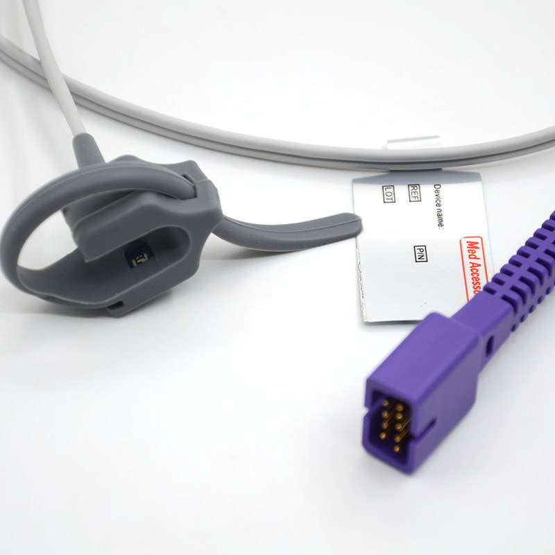 নবজাতক রোগীর ব্যবহারের জন্য সামঞ্জস্যপূর্ণ Nellcor পুনরায় ব্যবহারযোগ্য Oximeter 9 পিন সামঞ্জস্যপূর্ণ Nellcor Spo2 সেন্সর