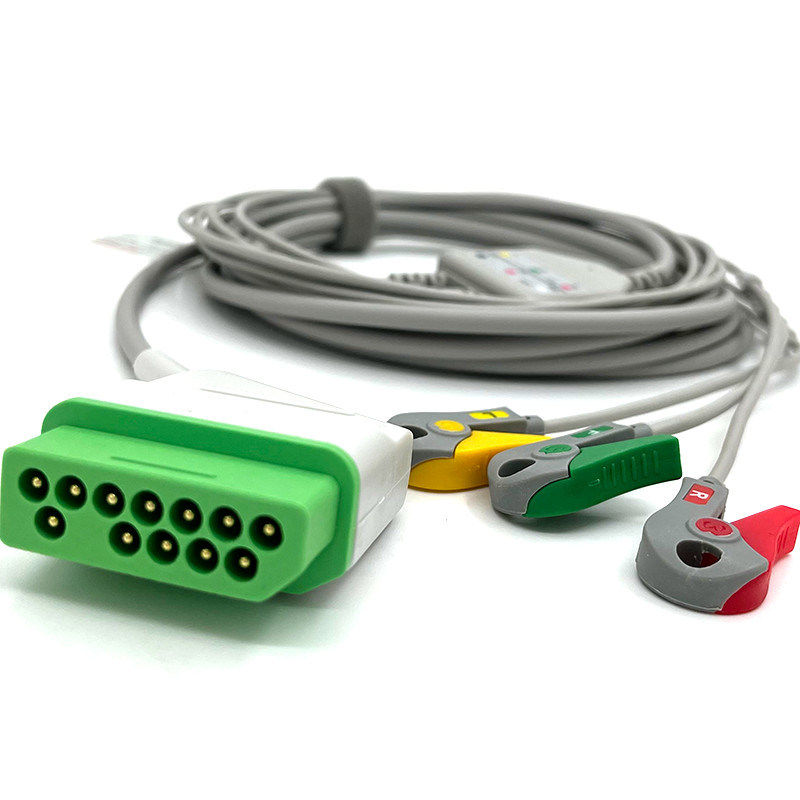 নিহন কোহডেন ১২ পিন ইসিজি মনিটর ক্যাবল গ্রে কালার ল্যাটেক্স ফ্রি মাল্টি ফাংশন