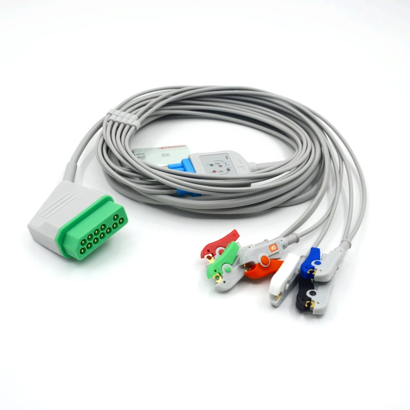 সামঞ্জস্যপূর্ণ নিহন কোহডেন 12 পিন 6 লিডস ইসিজি মনিটর ক্যাবল মেডিকেল আনুষাঙ্গিক জন্য