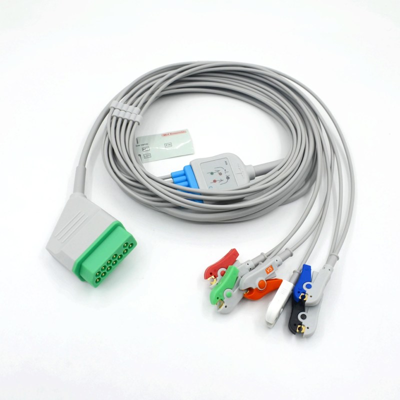 সামঞ্জস্যপূর্ণ নিহন কোহডেন 12 পিন 6 লিডস ইসিজি মনিটর ক্যাবল মেডিকেল আনুষাঙ্গিক জন্য