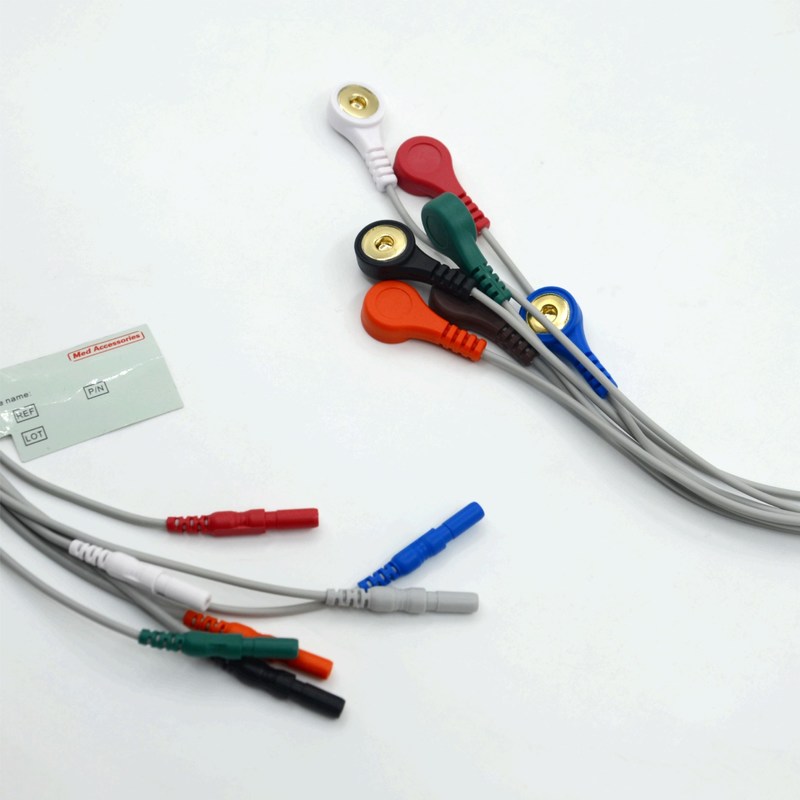 উচ্চ মানের ডিন টাইপ 7 লিড স্ন্যাপ হোল্টার রেকর্ডার ইসিজি লিড তারগুলি