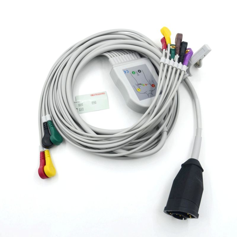 সামঞ্জস্যপূর্ণ Zoll 10 Leads স্ন্যাপ টাইপ আইইসি স্ট্যান্ডার্ড ইকেজি তারের এবং তারের