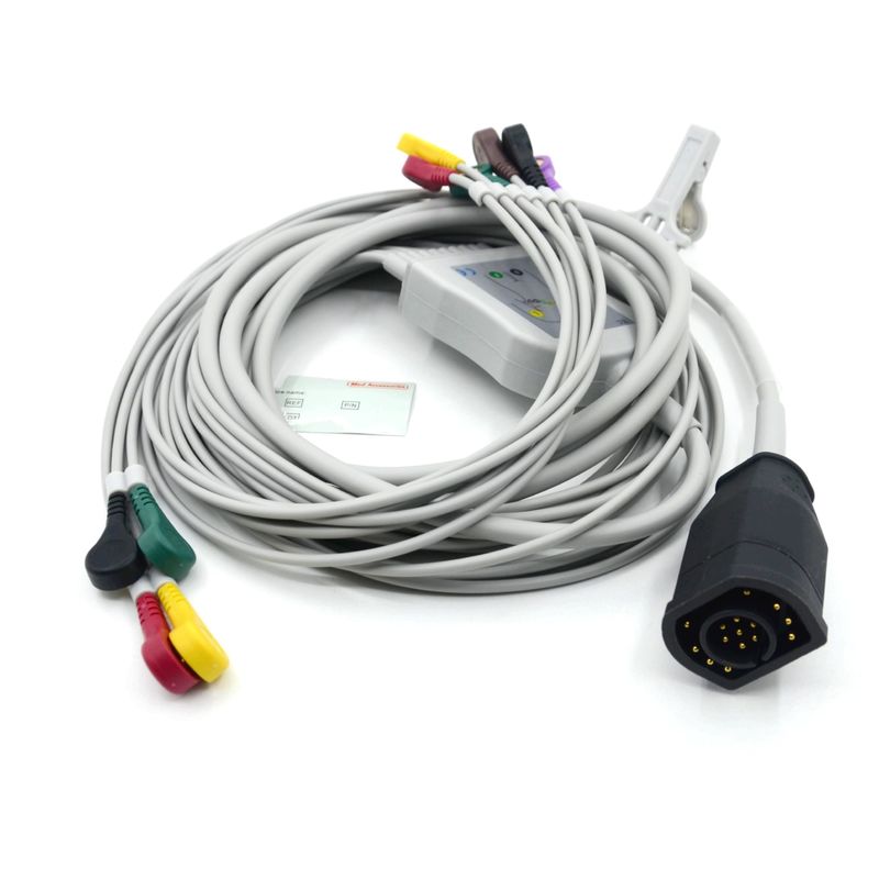 সামঞ্জস্যপূর্ণ Zoll 10 Leads স্ন্যাপ টাইপ আইইসি স্ট্যান্ডার্ড ইকেজি তারের এবং তারের