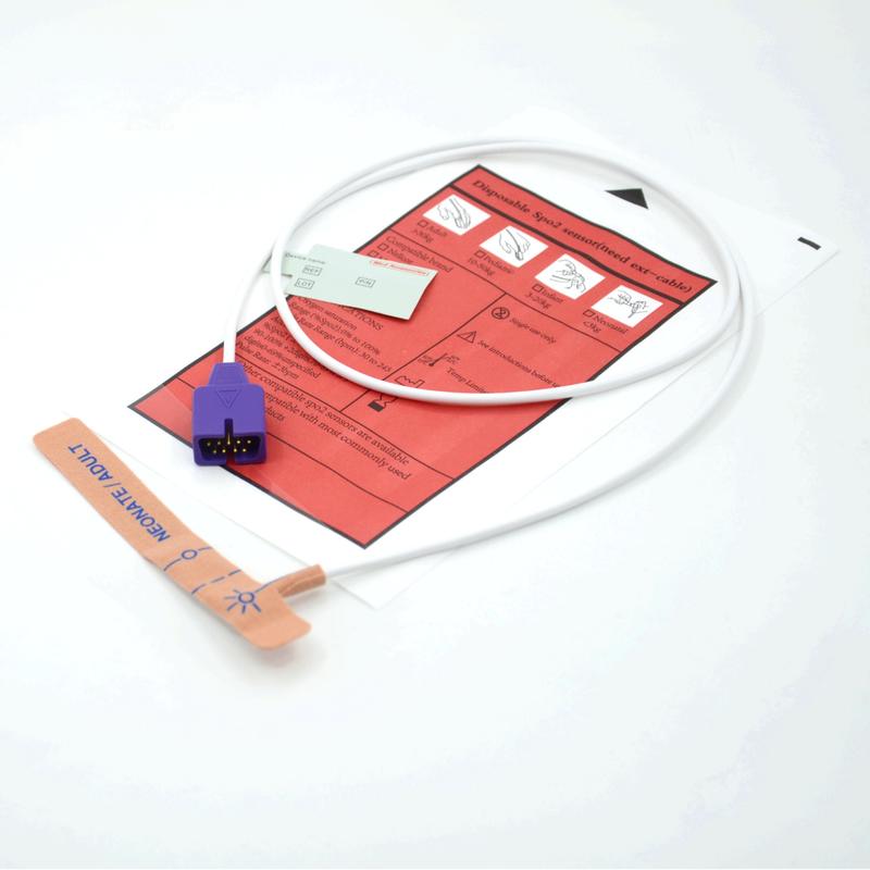 মেডিকেল আনুষাঙ্গিক সরবরাহকারী স্ট্রেচ ফ্যাব্রিক সামঞ্জস্যপূর্ণ nellcor 9pin একক SpO2 সেন্সর নবজাতক / প্রাপ্তবয়স্কদের জন্য