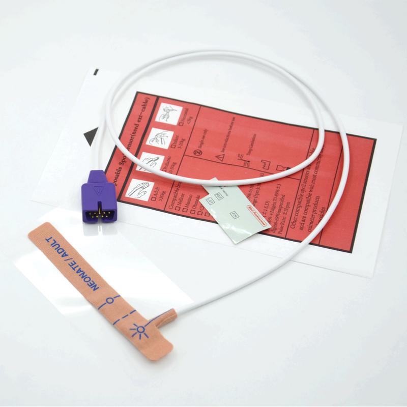 মেডিকেল আনুষাঙ্গিক সরবরাহকারী স্ট্রেচ ফ্যাব্রিক সামঞ্জস্যপূর্ণ nellcor 9pin একক SpO2 সেন্সর নবজাতক / প্রাপ্তবয়স্কদের জন্য